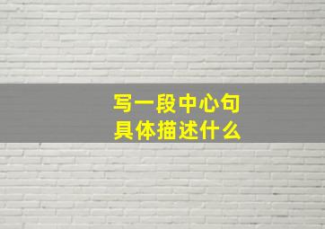 写一段中心句 具体描述什么